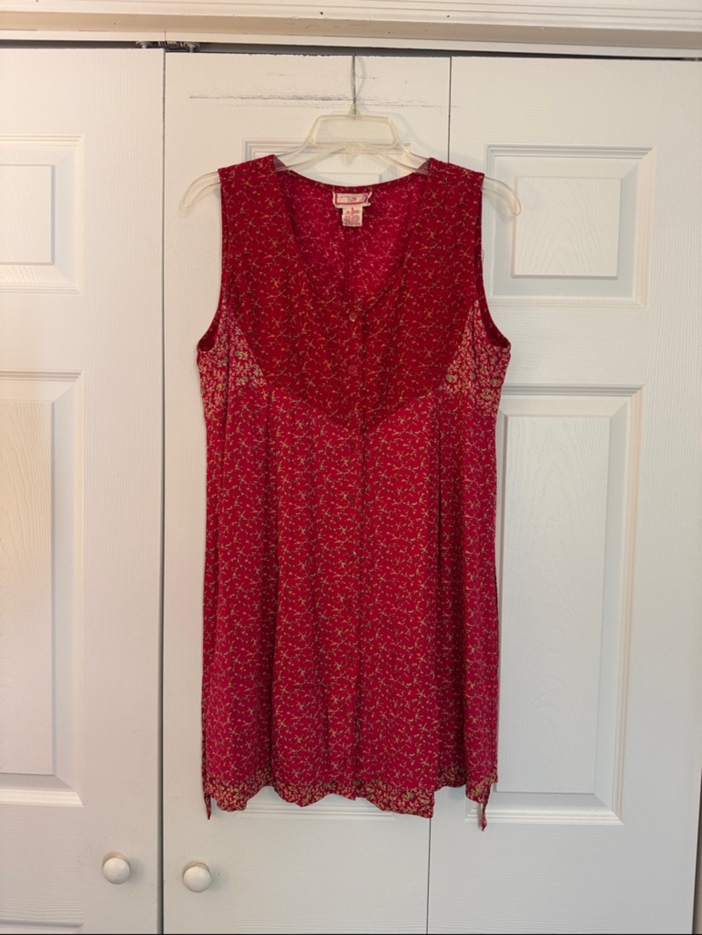 April Cornell Crimson Floral Sleeveless Mini Dress